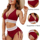 👙Hot Verkoop 49% Korting💃 Hoge Taille Buik Controle Kleur Blok De Bikini Inzetten