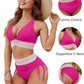 👙Hot Verkoop 49% Korting💃 Hoge Taille Buik Controle Kleur Blok De Bikini Inzetten