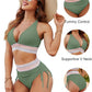 👙Hot Verkoop 49% Korting💃 Hoge Taille Buik Controle Kleur Blok De Bikini Inzetten