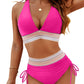 👙Hot Verkoop 49% Korting💃 Hoge Taille Buik Controle Kleur Blok De Bikini Inzetten